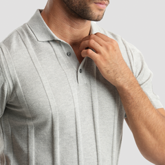 Men's short sleeve grey Polo-MPO132s - Naga Homme