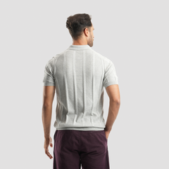 Men's short sleeve grey Polo-MPO132s - Naga Homme