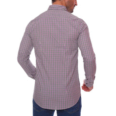 Dark Mauve Checks Long Sleeve Shirt(481)