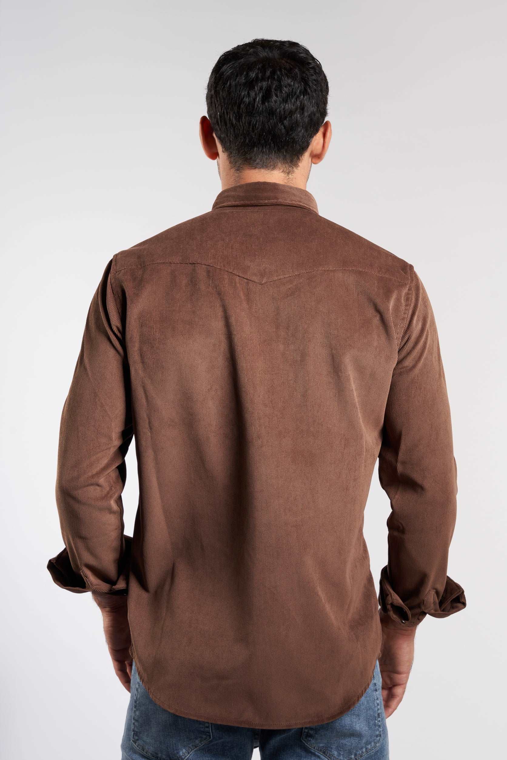 Brown Cotton Casual Shirt(661)