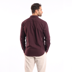 Burgandi Oxford Strip Shirt - MSH776 - nagahomme