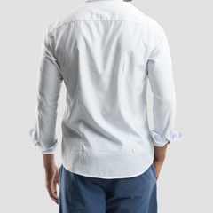 white*blue modern shirt (MSH984) - Naga Homme