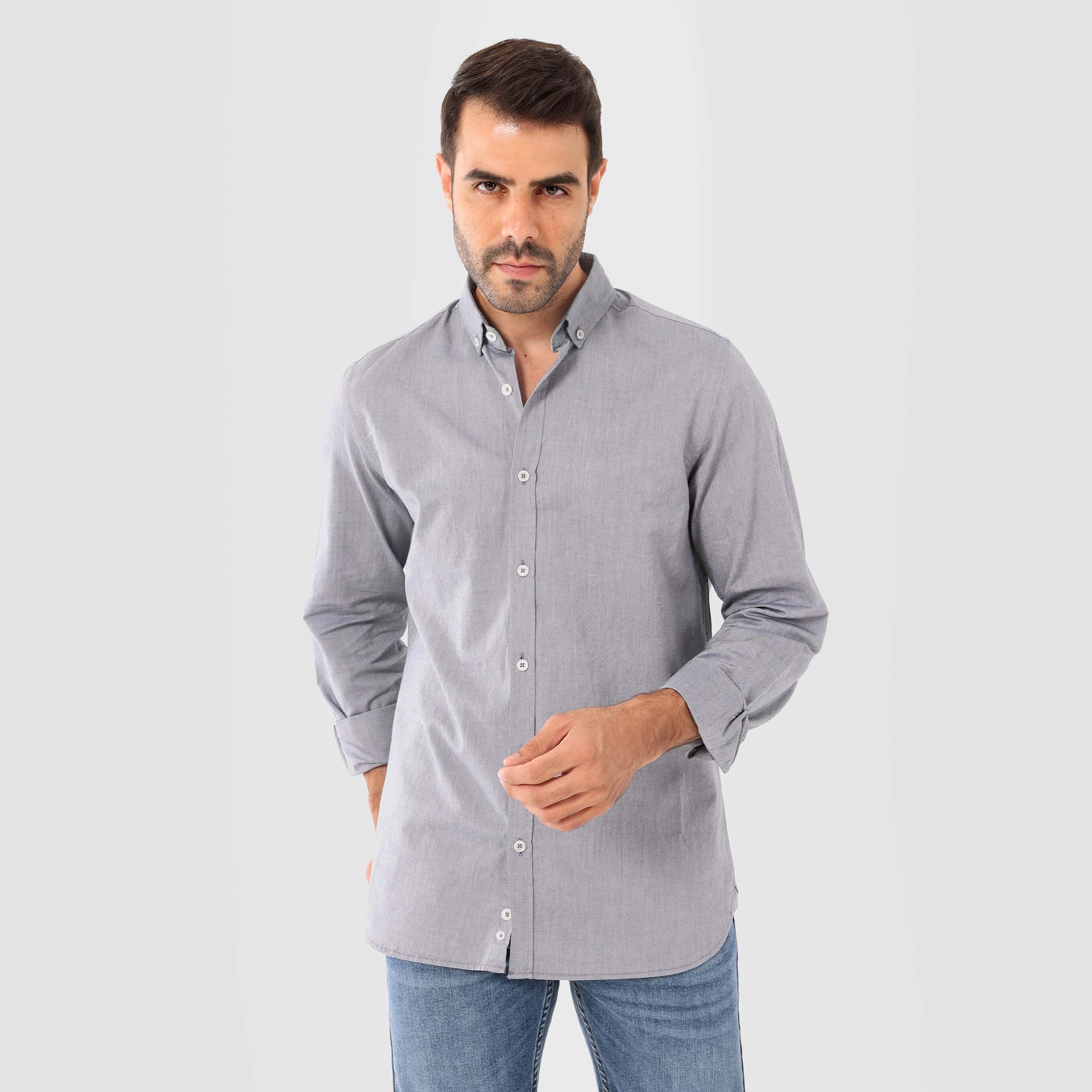 Grey Linen Shirt(996) - nagahomme