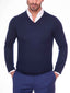 Navy Blue V-Neck Pullover(05) - nagahomme