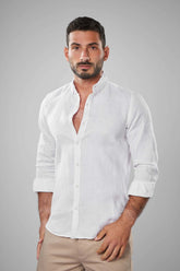 White Linen Shirt(597) - Naga Homme