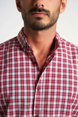Red Checks Casual Cotton Shirt(539) - nagahomme