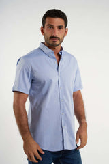 Plain Light Blue Cotton shirt(619-620) - nagahomme