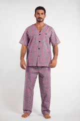 Dark Mauve Classic Pajamas 2 Pieces-(66) - nagahomme