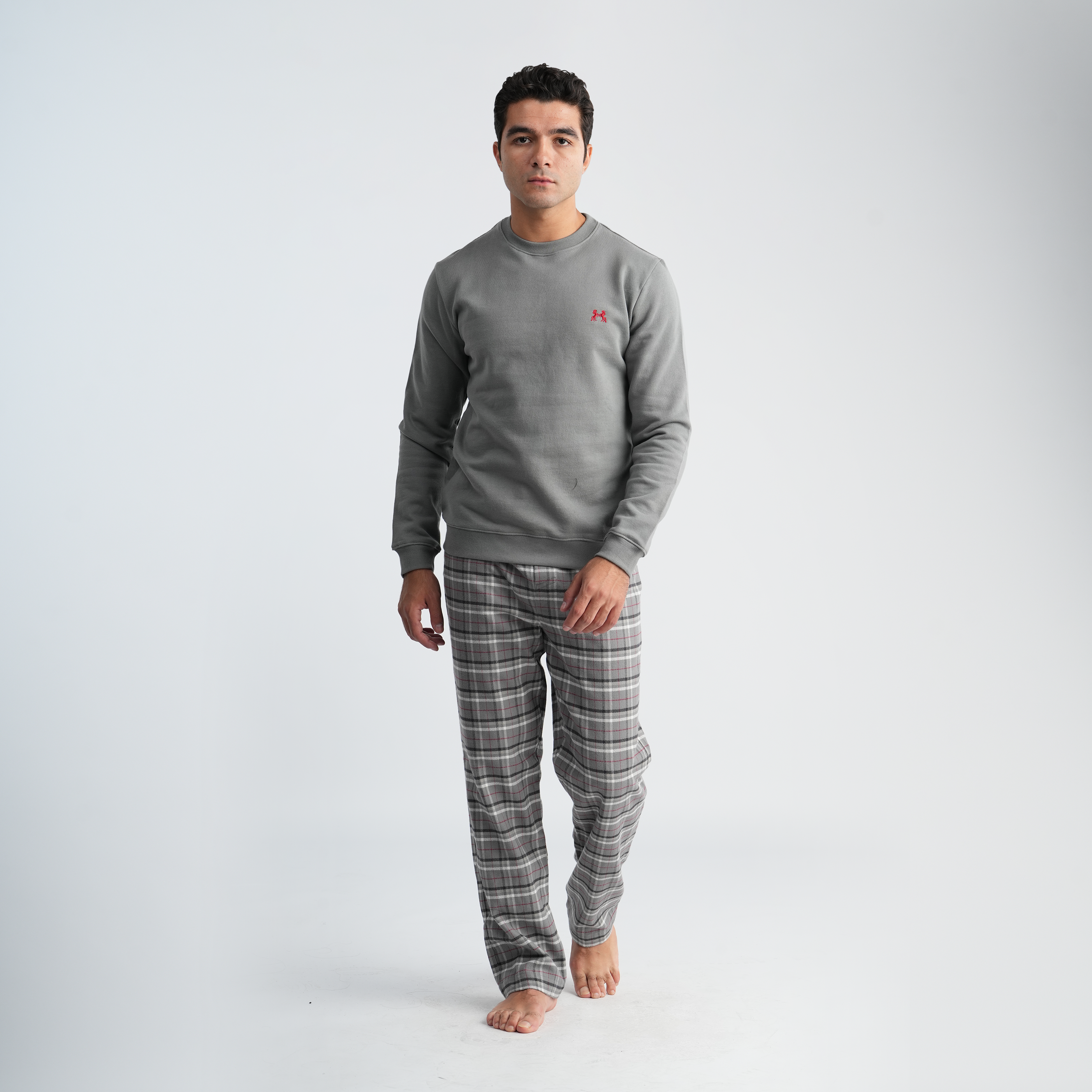 Men's Grey Pajama Set-MPJL147