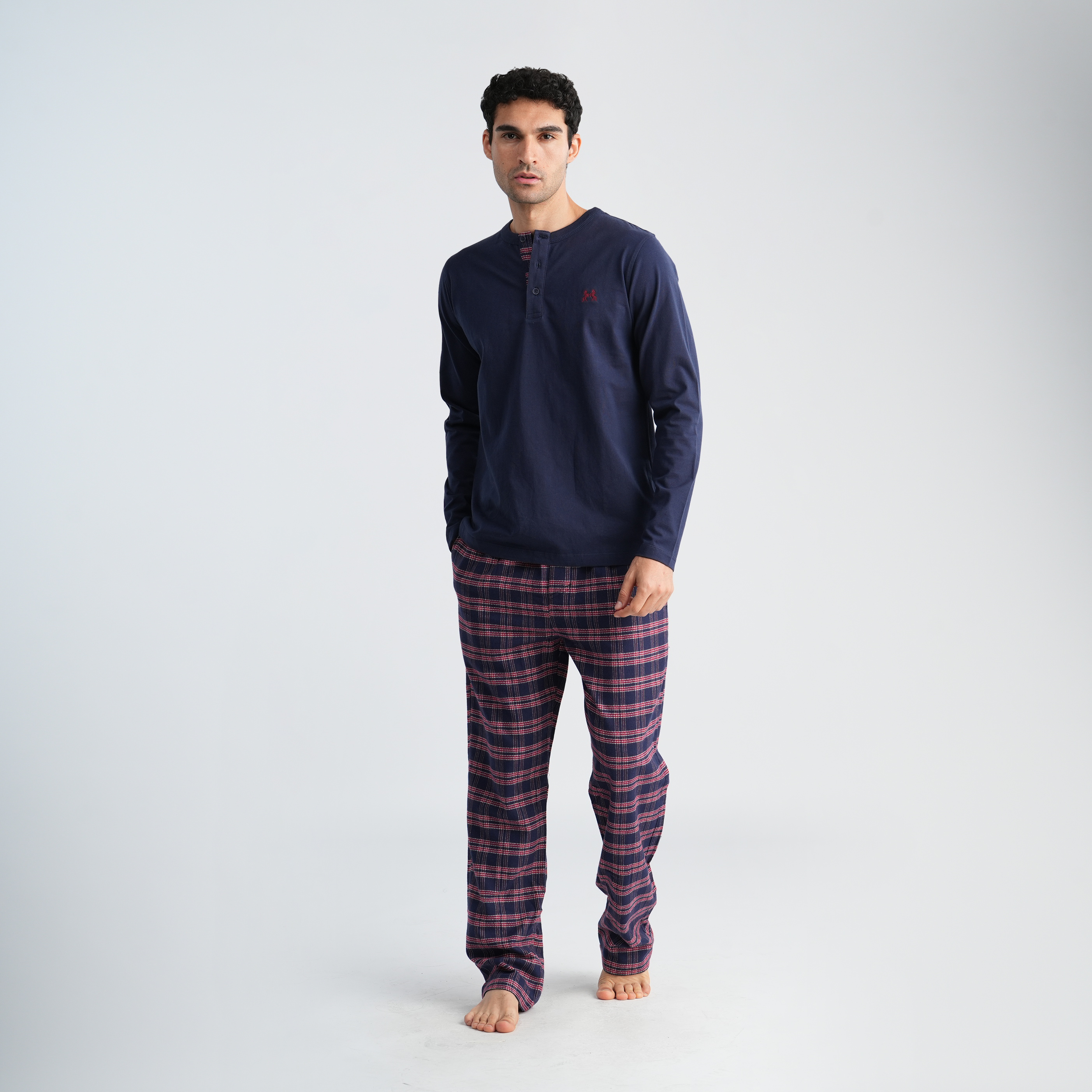 Men's Navy Pajama Set-MPJL143 Main image
