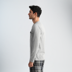 Men's Grey Plaid Pajama Set-MPJL187