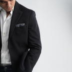 Striped Navy Blazer-MJKC412