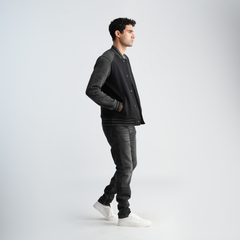 Men's Black Denim Jeans-MPT197