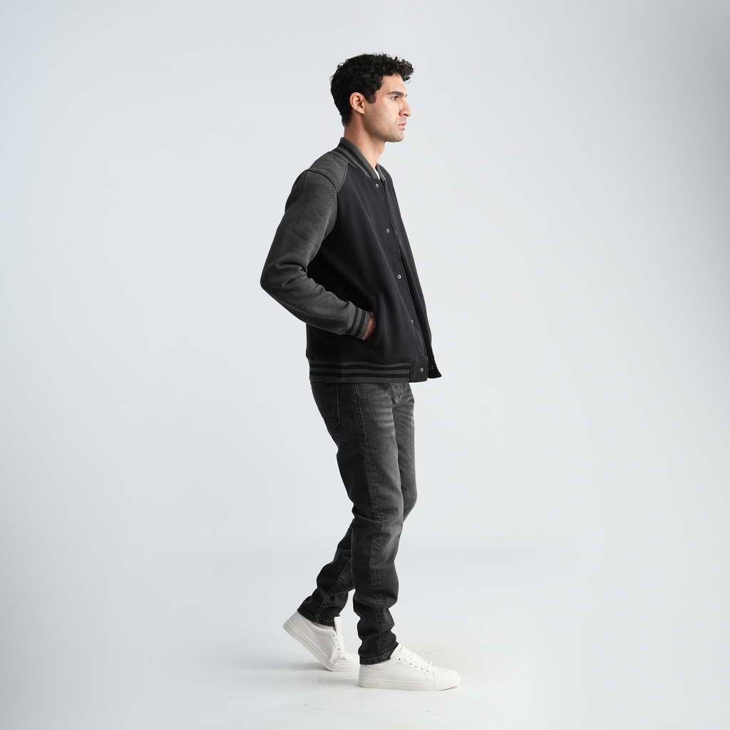 Men's Black*Grey Jacket-MSW-68