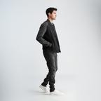 Men's Black*Grey Jacket-MSW-68