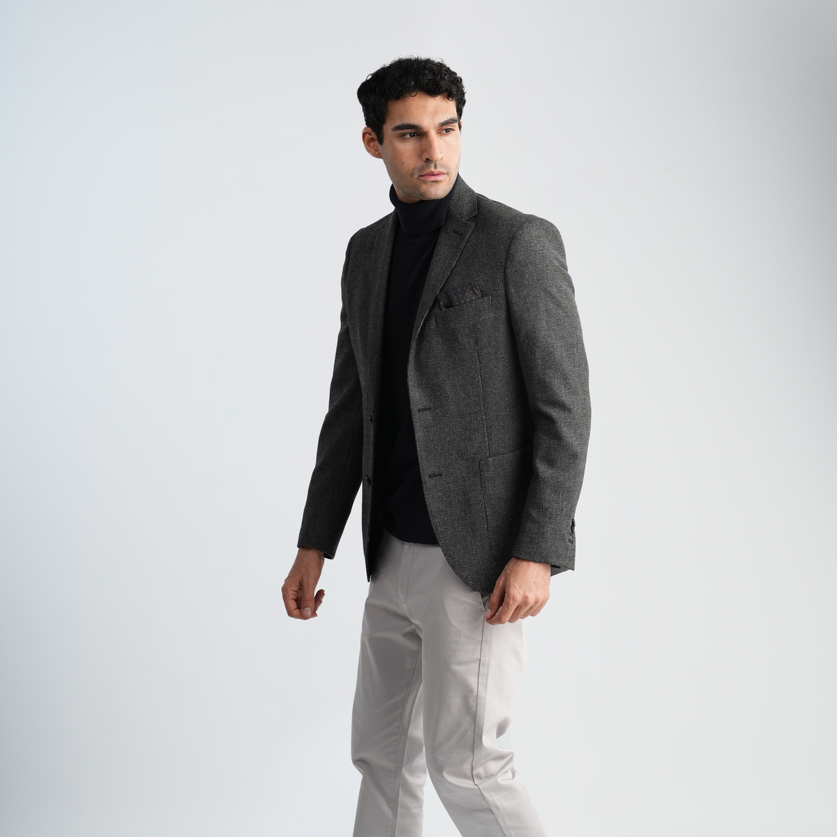 Dark Grey Wool Blazer-MJKC418