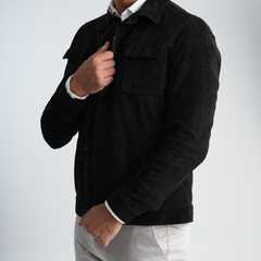 Men's Black Jacket-MLJ-46