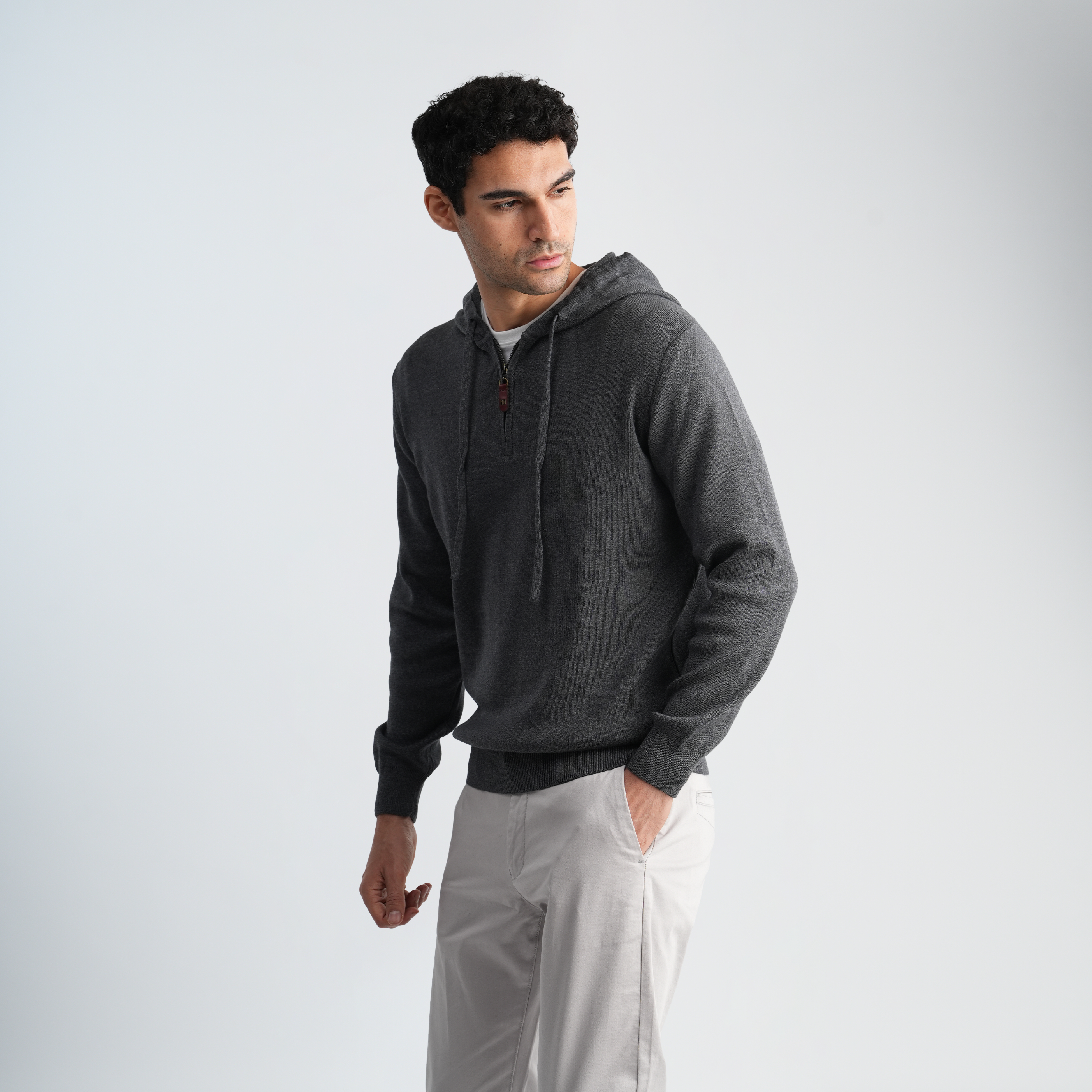 Men's Grey Hoodie-MPLFSH-28