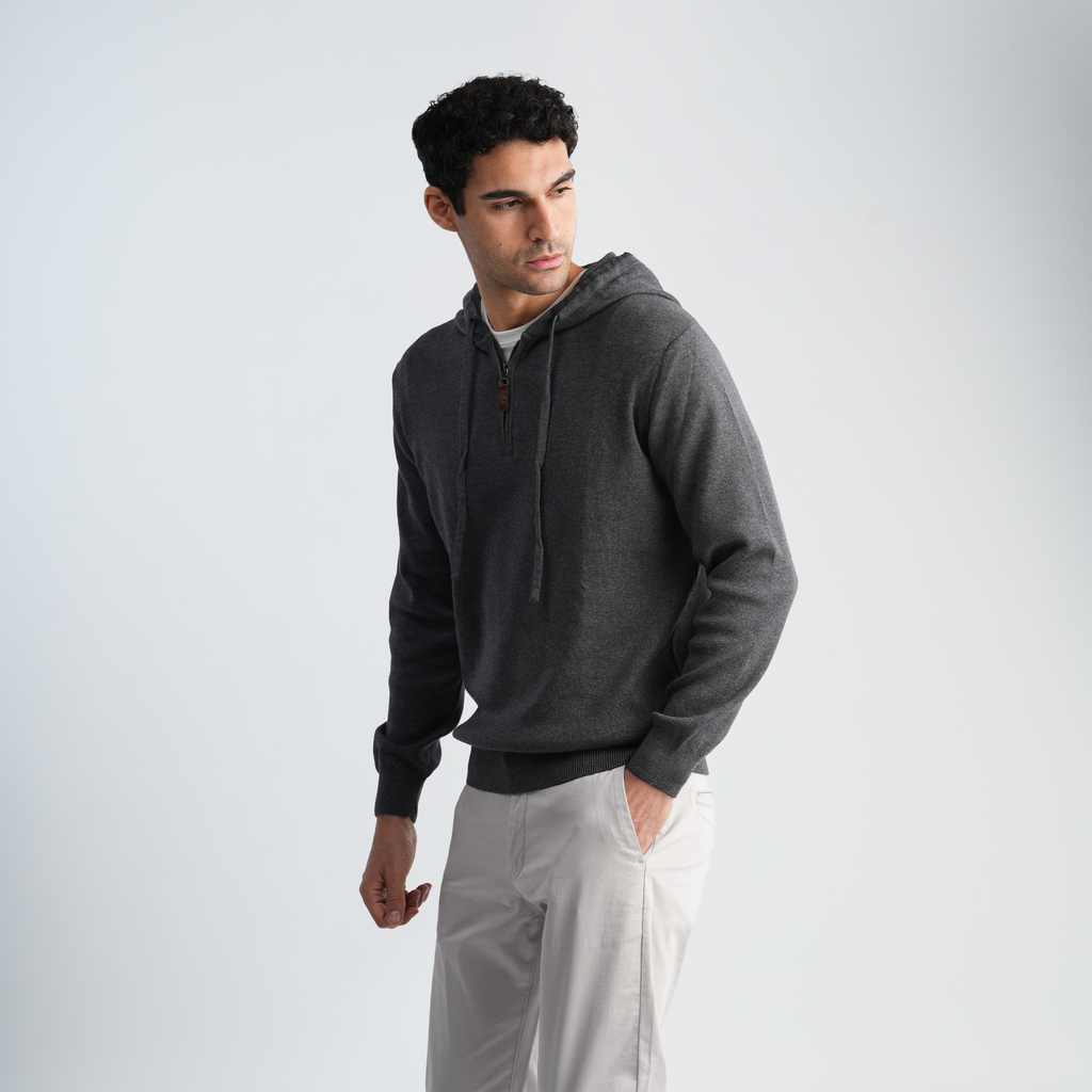 Men's Grey Hoodie-MPLFSH-28
