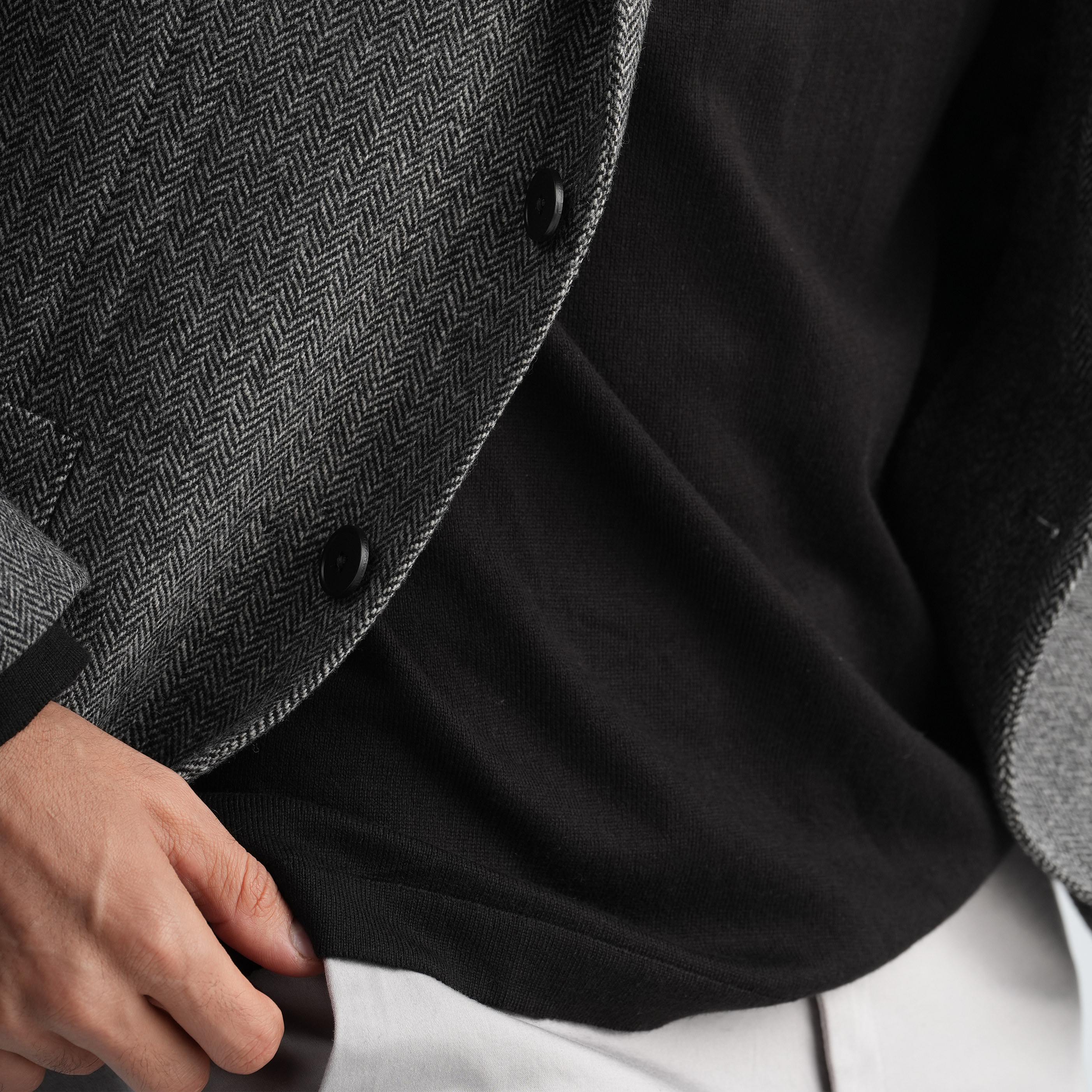 Grey Texture Blazer-MJKC419