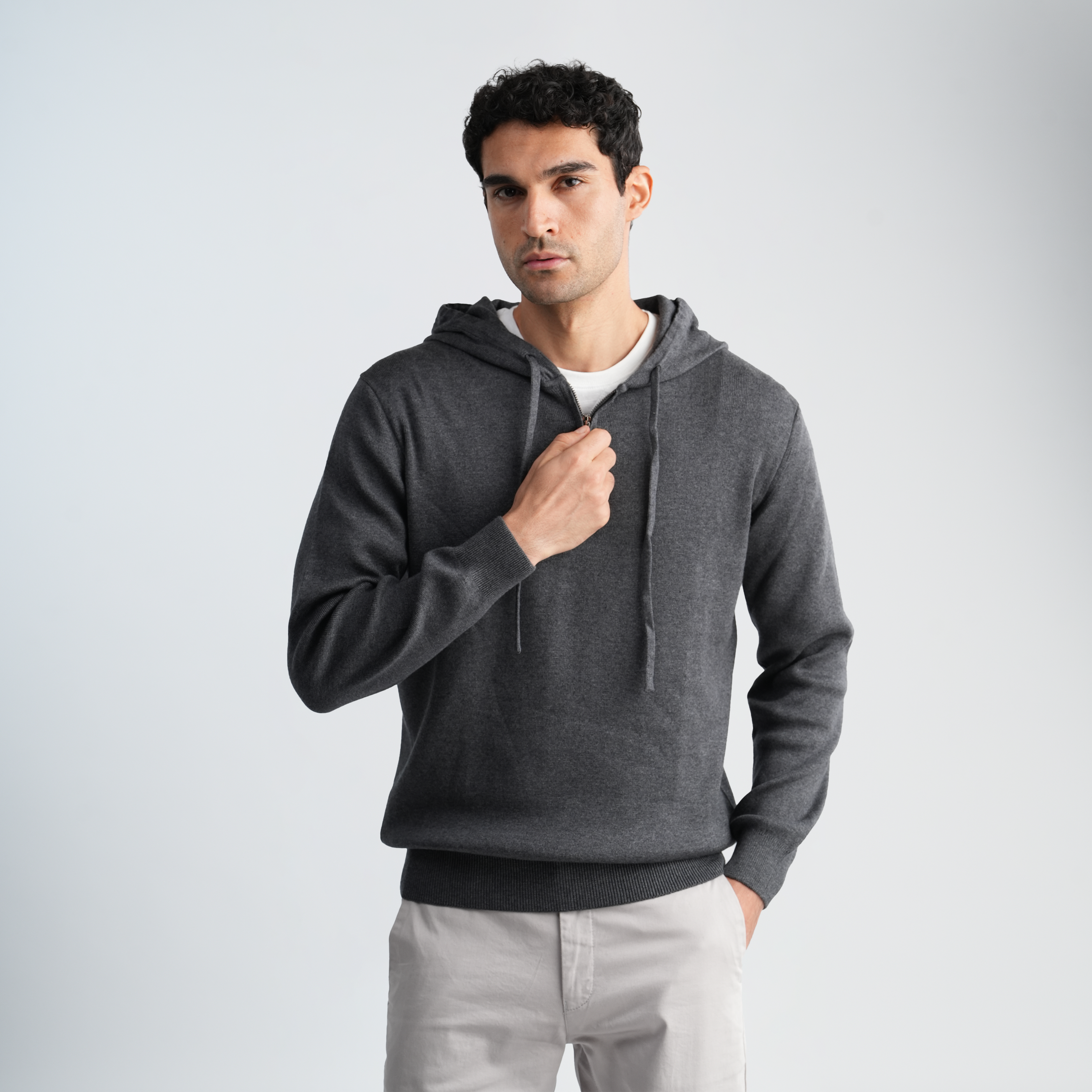 Men's Grey Hoodie-MPLFSH-28 Main image