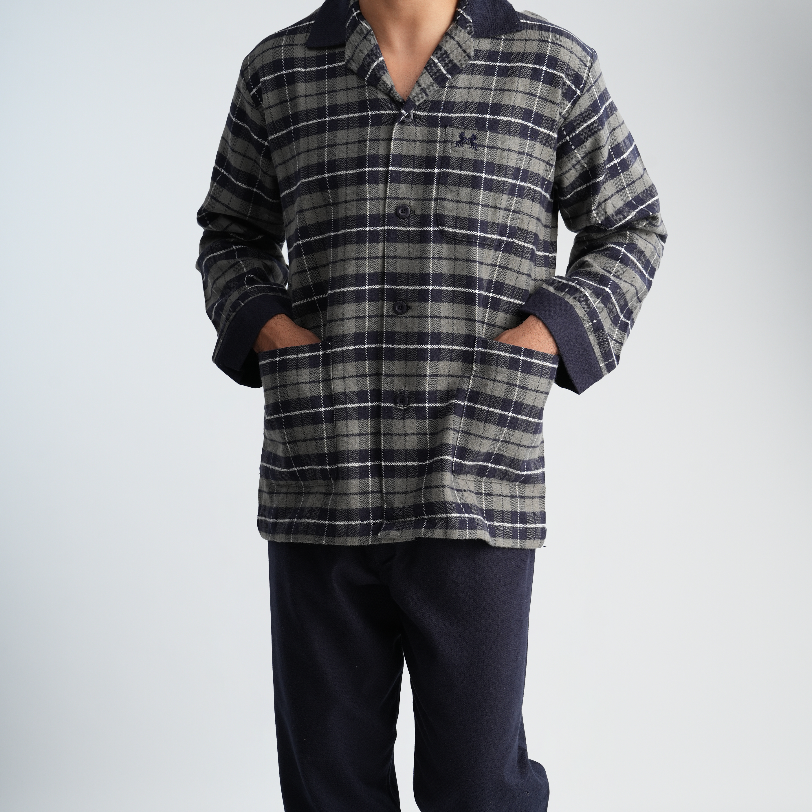 Navy*Grey Pajama Set-MPJLC127