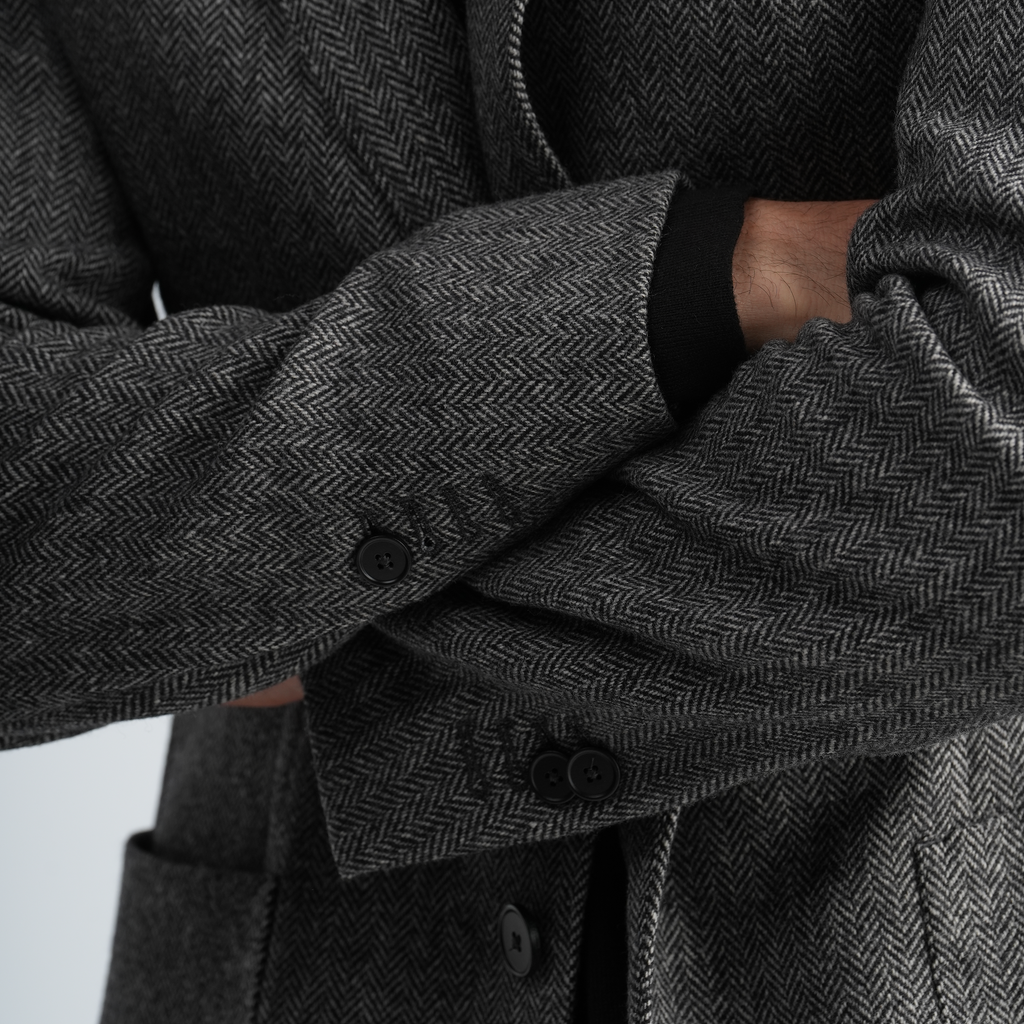 Grey Texture Blazer-MJKC419