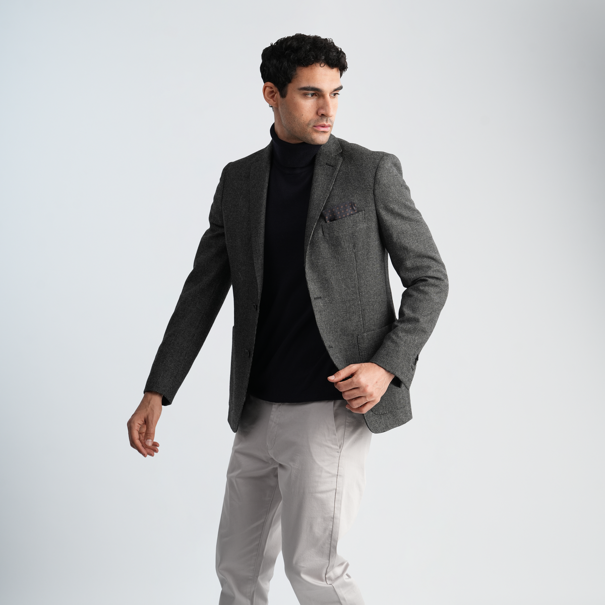 Dark Grey Wool Blazer-MJKC418
