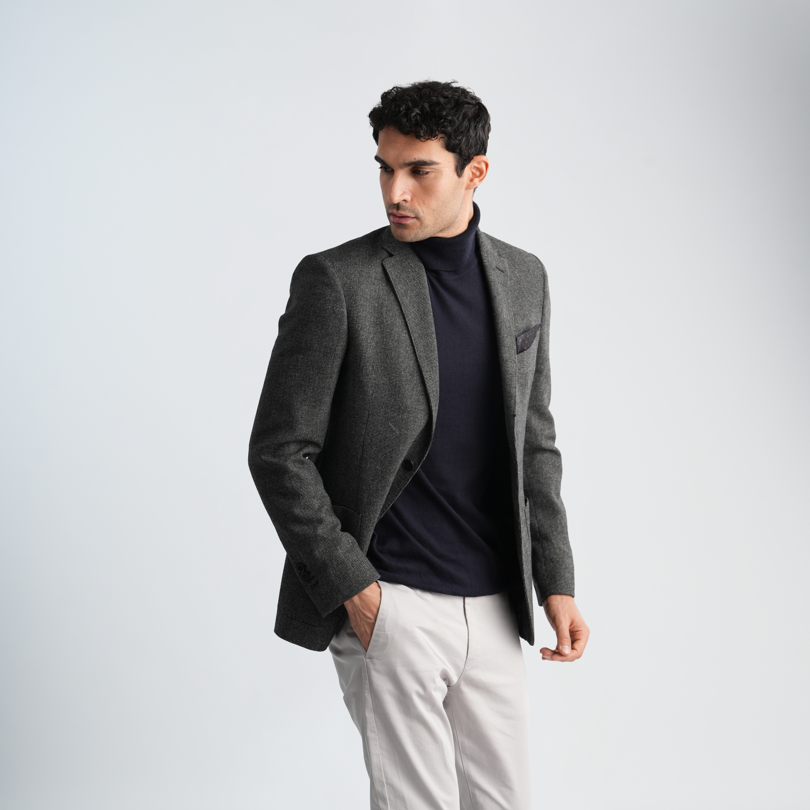 Dark Grey Wool Blazer-MJKC418 Secondary image