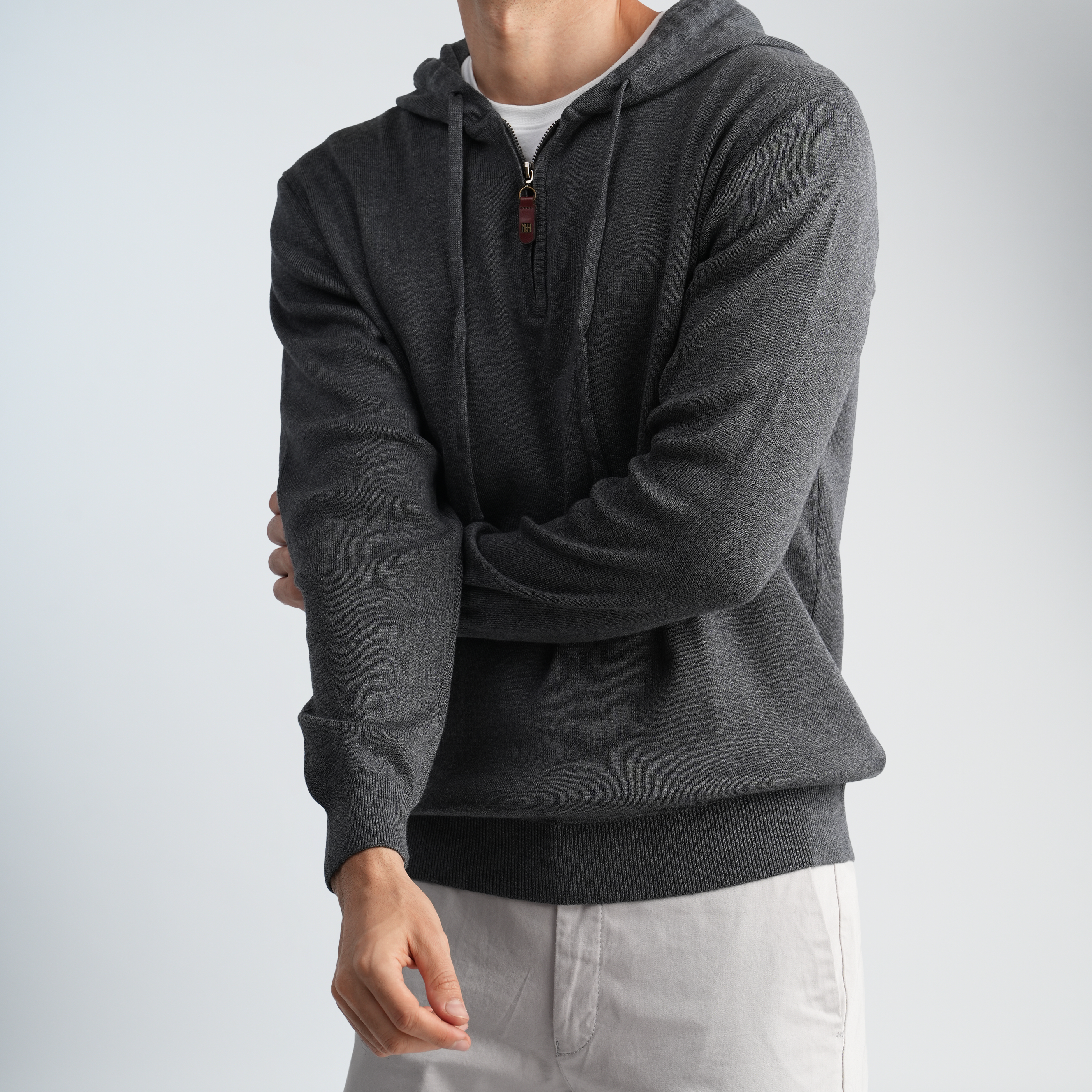 Men's Grey Hoodie-MPLFSH-28
