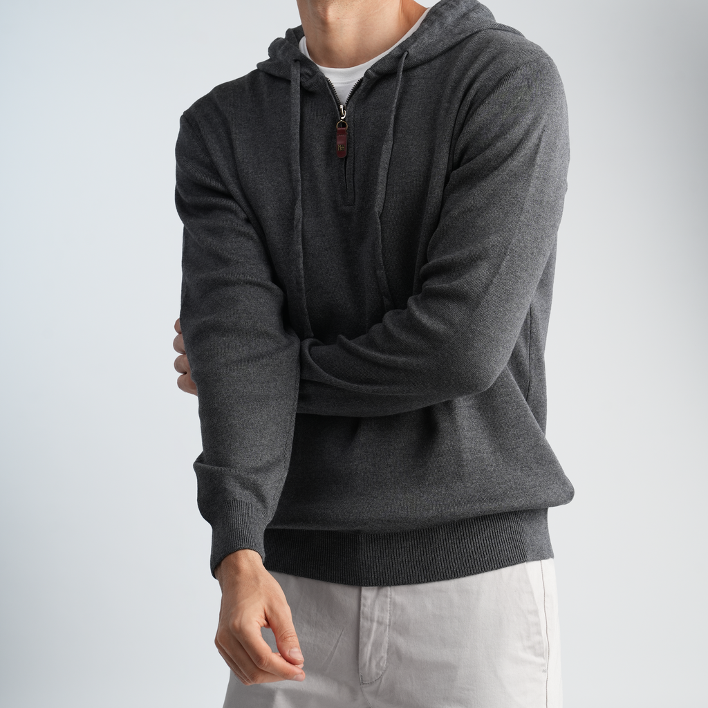 Men's Grey Hoodie-MPLFSH-28