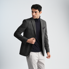 Dark Grey Wool Blazer-MJKC418