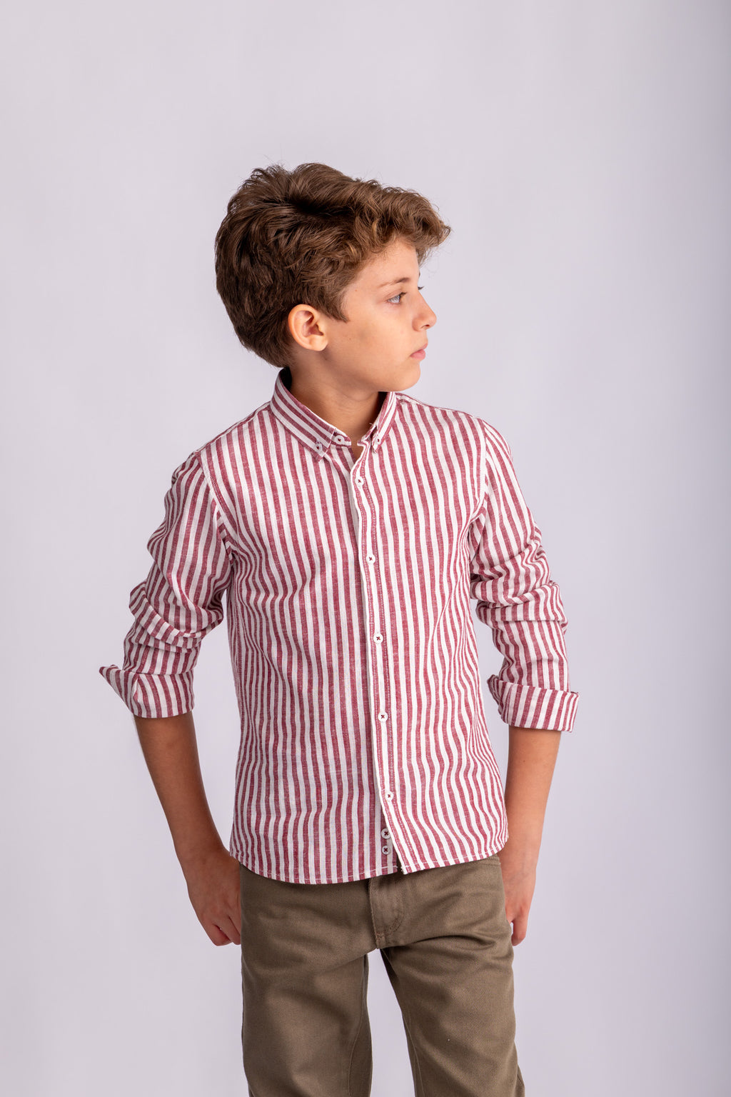 Boys Cotton Striped Shirt