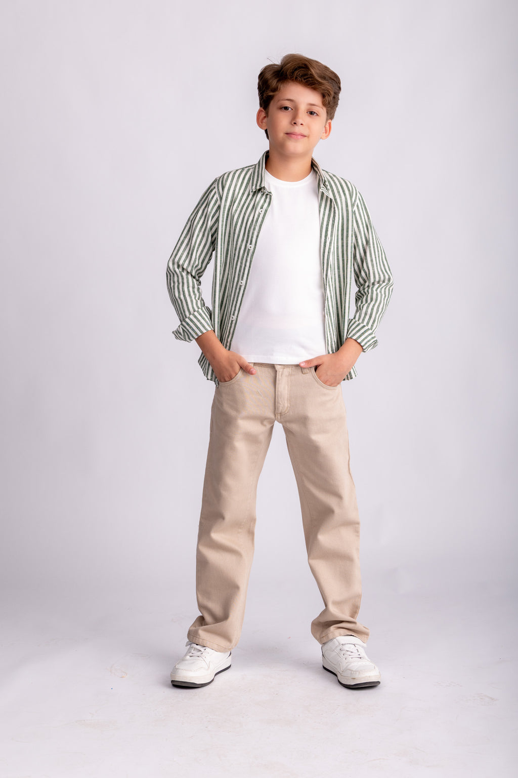 Boys Cotton Striped Shirt