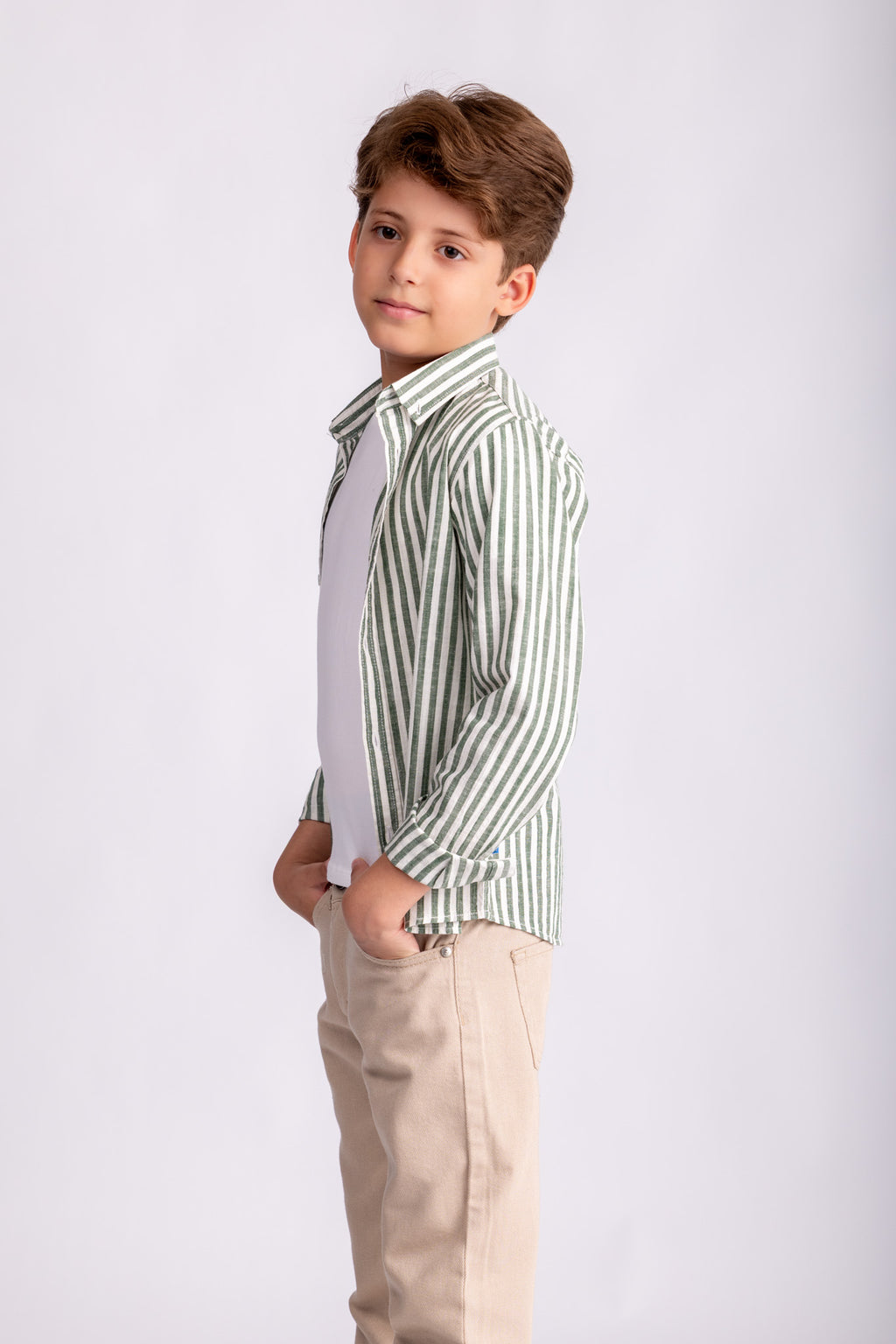 Boys Cotton Striped Shirt