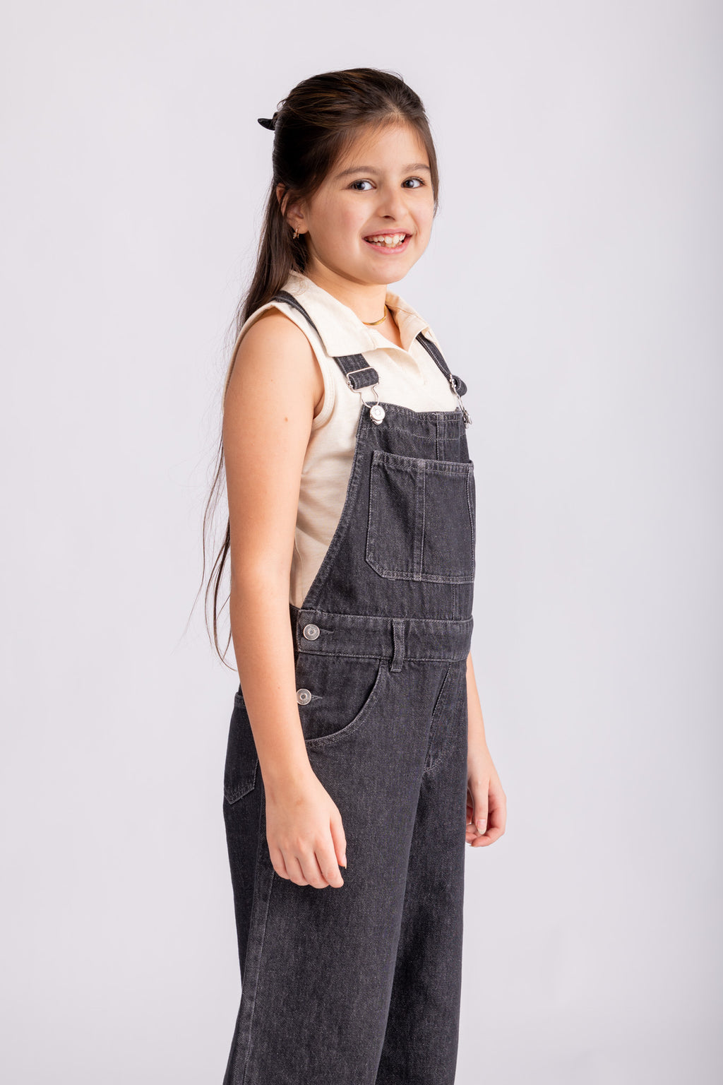 Girls Casual Denim Jumpsuit
