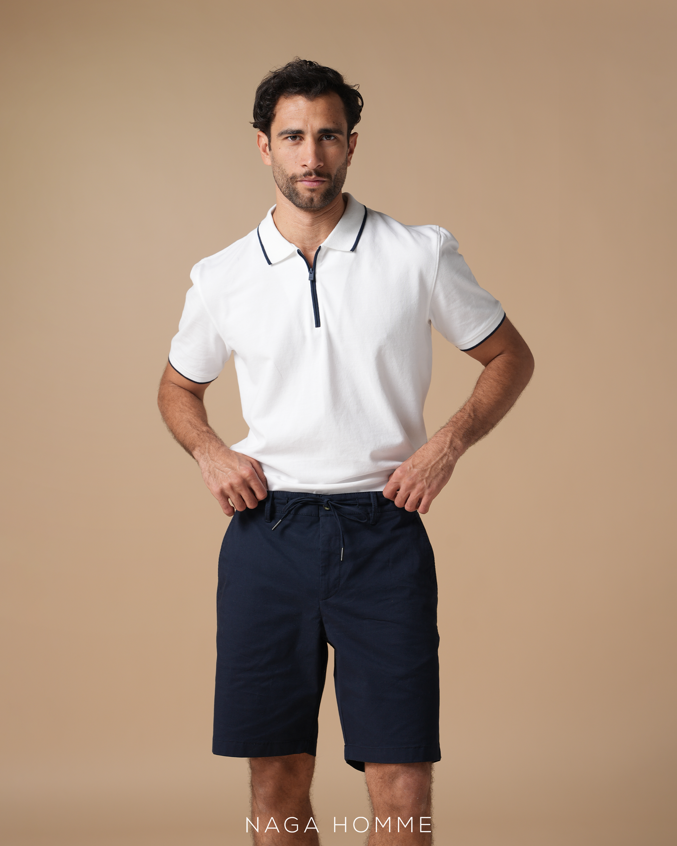 White Plain Short Sleeves Polo - (Mpo125) Main image