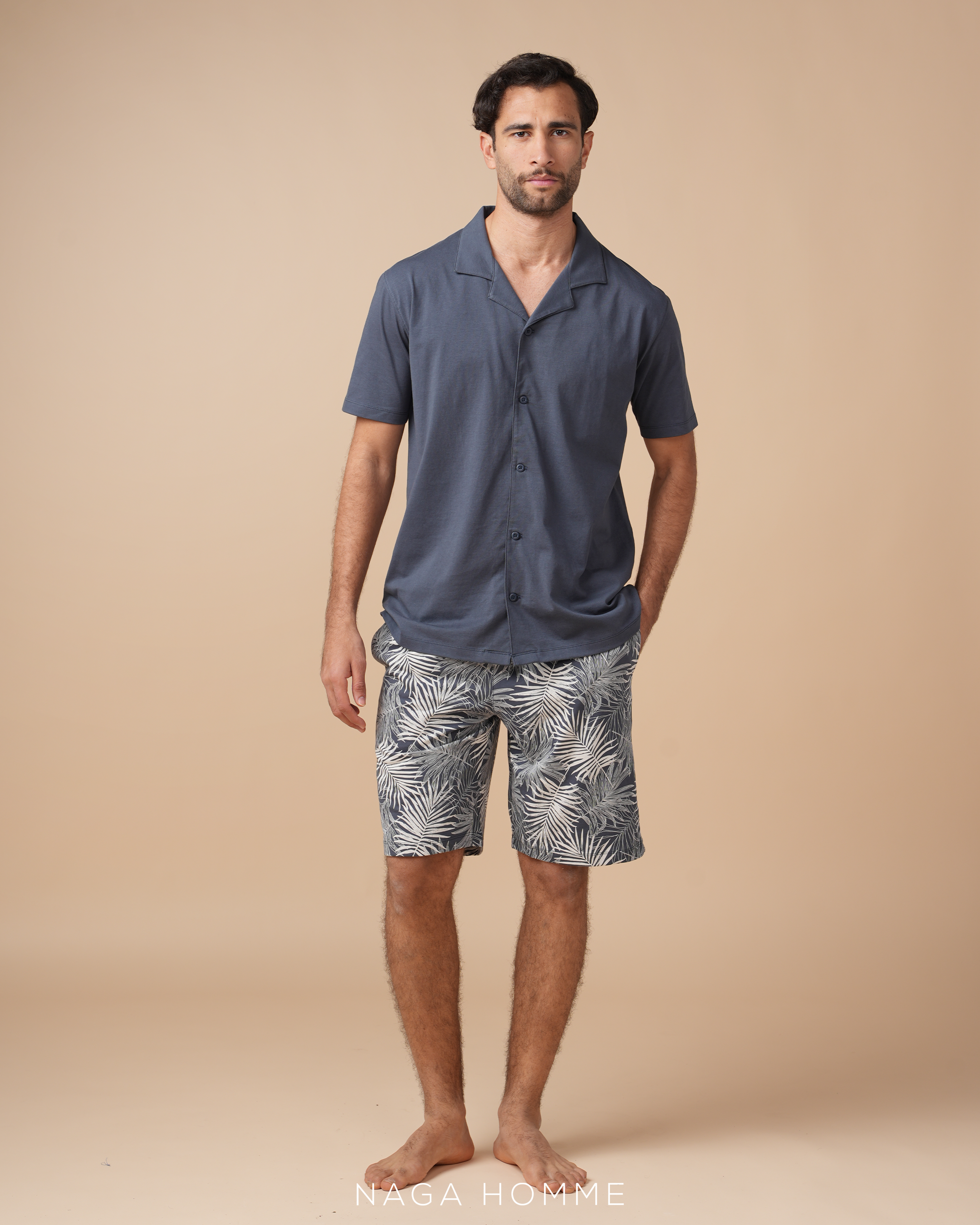 Navy Short Pajamas-(MPJS-79) Main image