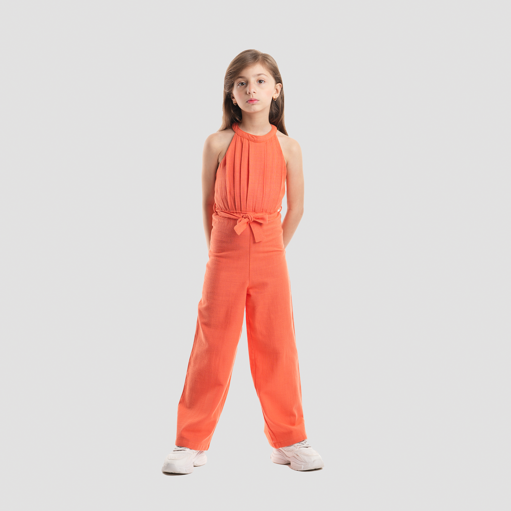 Orange Jumpsuit for Girls-GSP-21S - Naga Homme