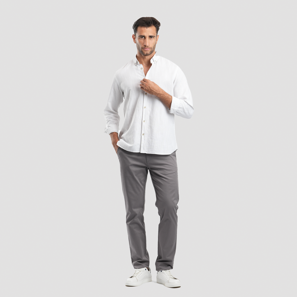 Grey*White Modern shirt (MSH585) - Naga Homme