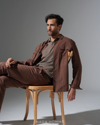 Brown Summer Linen Suit