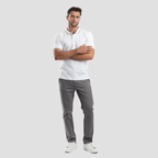 White Short Sleeve Polo Shirt (MPO-94S) - Naga Homme