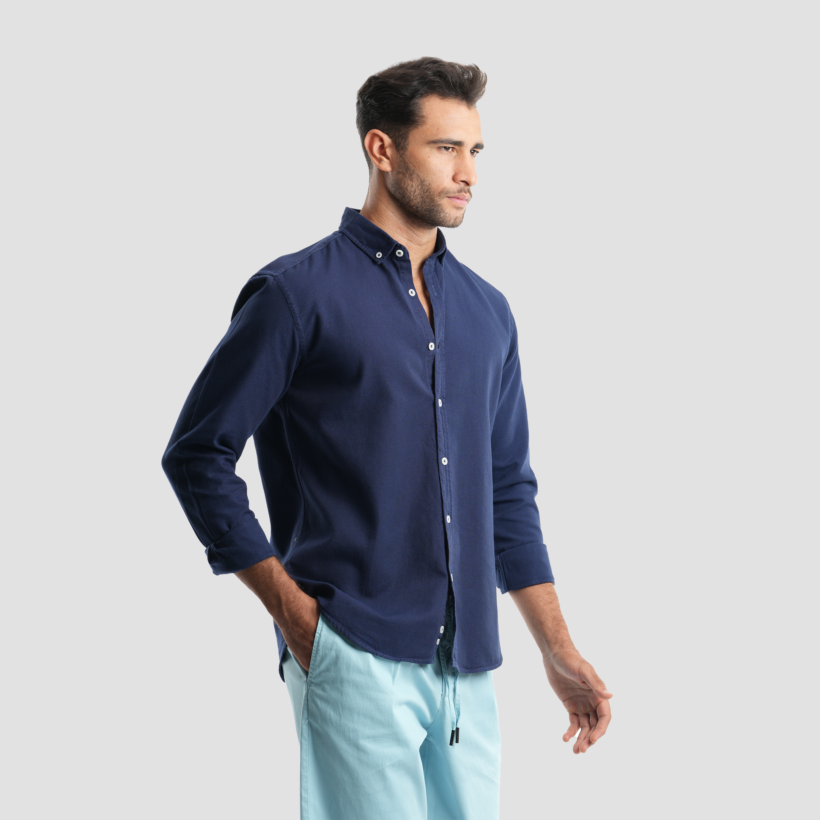 Navy Oxford Shirt - MSH776 Secondary image