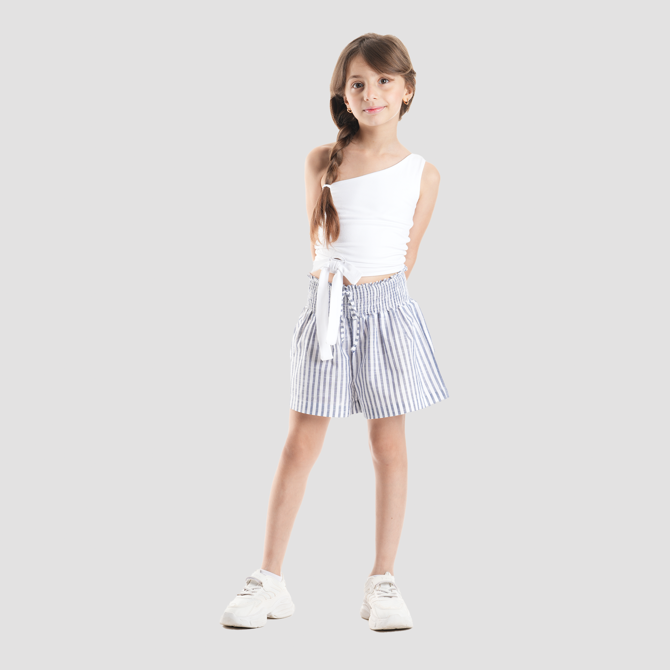 Light Blue Striped Short-GSR-38S - Naga Homme