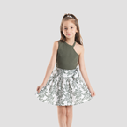 Leaf Print White Skirt-GSK-54S - Naga Homme