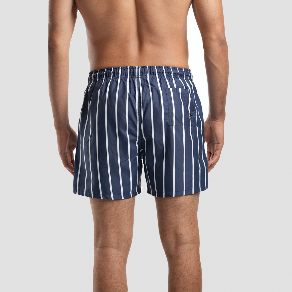 Navy Striped Swim Shorts-MSM-14 - Naga Homme
