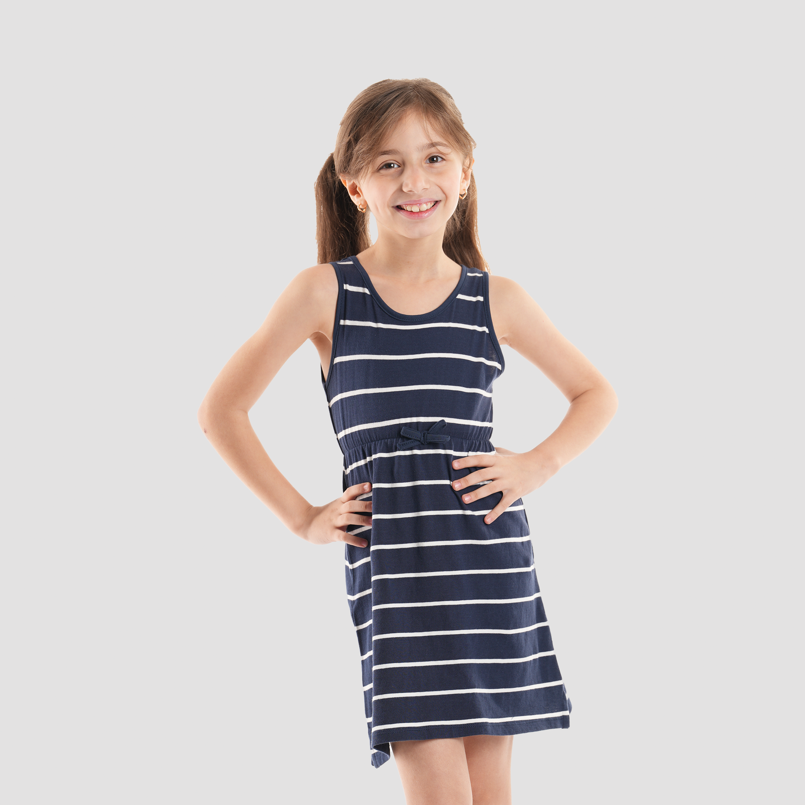 Navy Striped Dress-GDR-46S - Naga Homme
