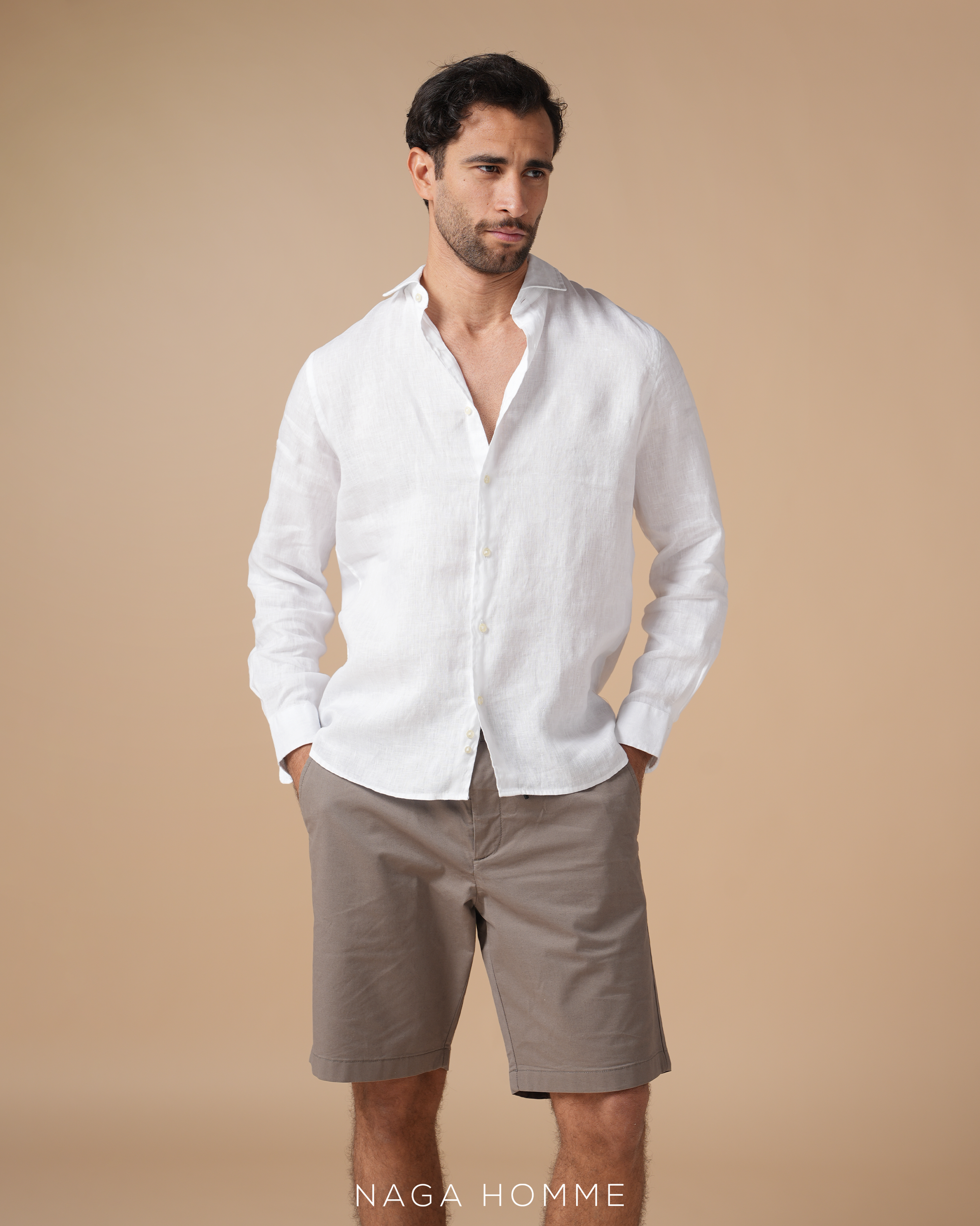 White Linen Shirt(MSH0284) Main image