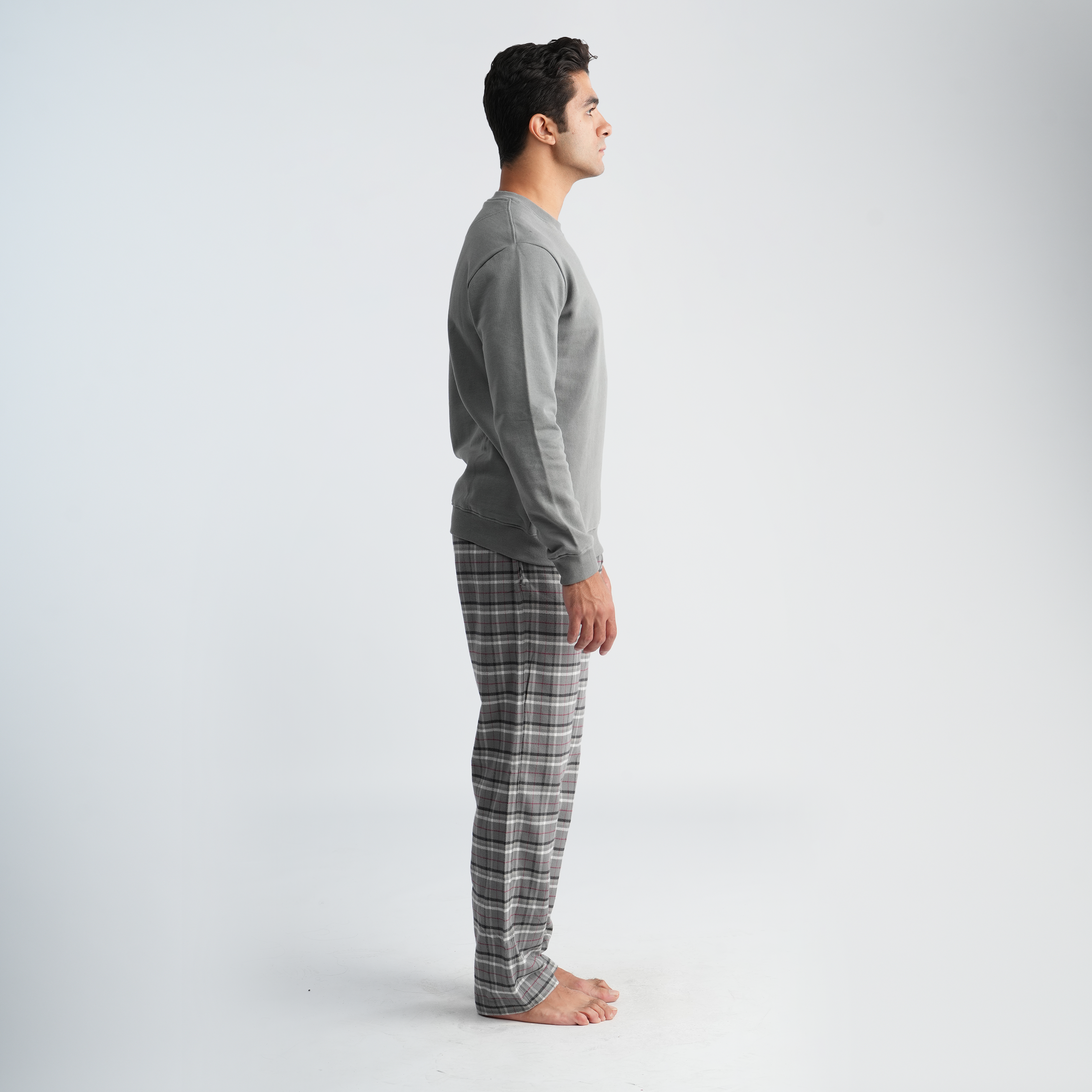 Men's Grey Pajama Set-MPJL147