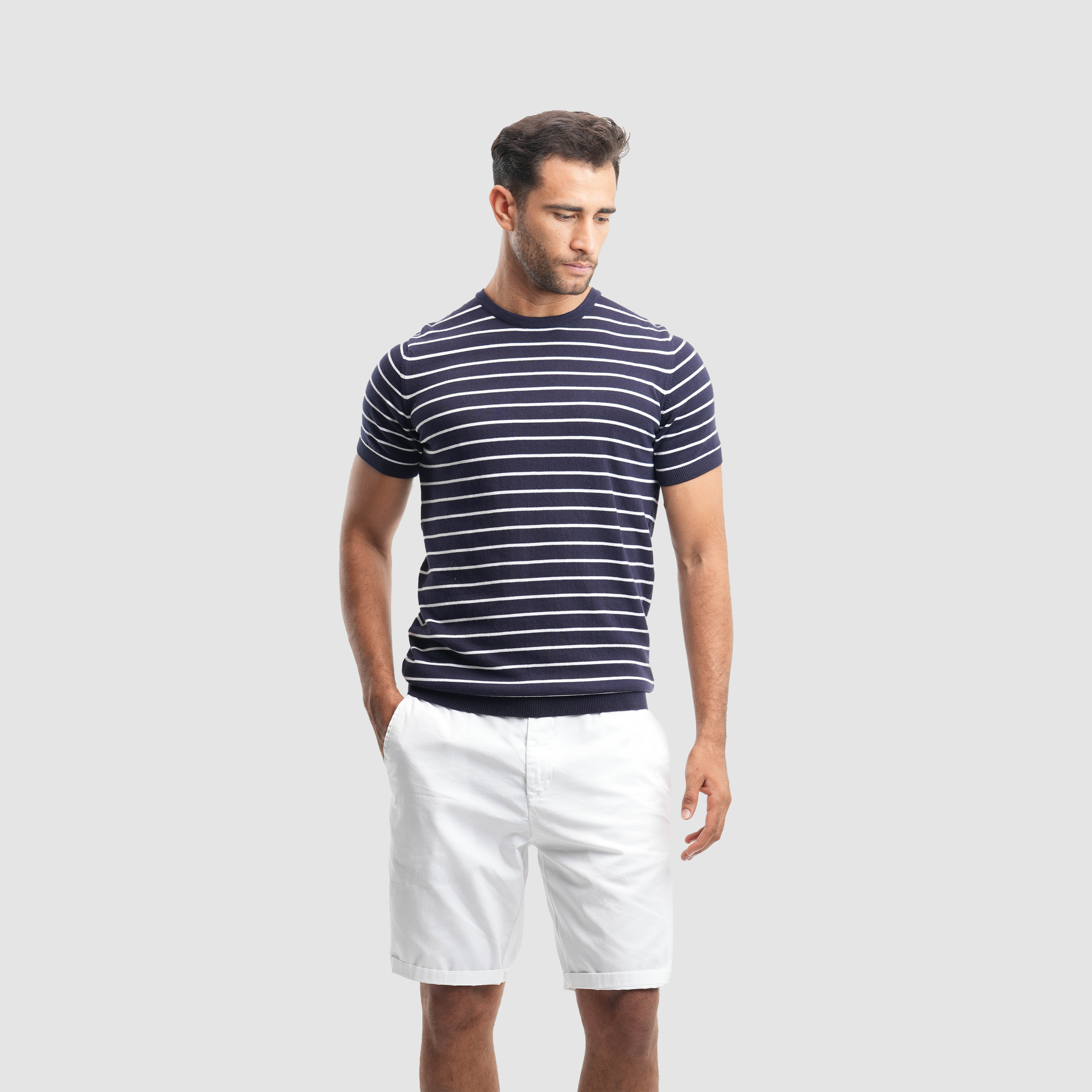 Men's Short sleeve navy polo-MPO137s